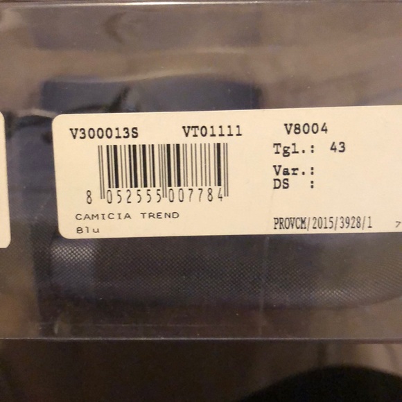 NIB Versace Dark Denim Blue Dress Shirt $295 - Picture 5 of 7